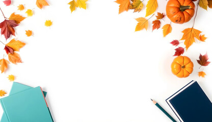 an autumn composition with a school theme