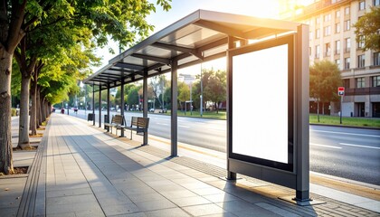 Fototapeta premium Wall‑Mounted Billboard Mockup