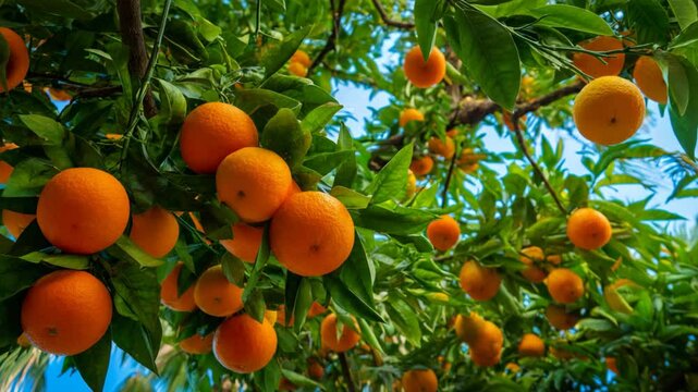 tangerine fruit on it tree, fruitful fruit tree 