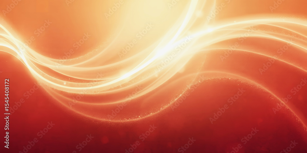 Poster abstract background with glowing lines on orange and red gradient creating a soft effect