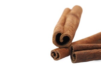 Cinnamon sticks isolated on white background, Cinammon roll