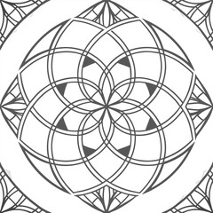 Obraz premium minimalist-geometric-mandala-made-of-concentric-ri.eps