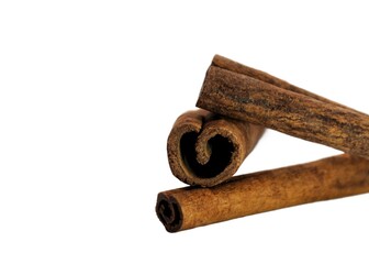 Cinnamon sticks isolated on white background, Cinammon roll