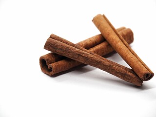 Cinnamon sticks isolated on white background, Cinammon roll