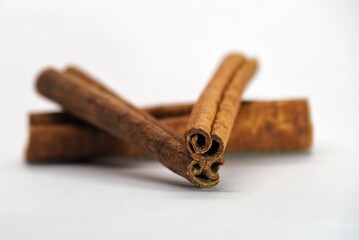Cinnamon sticks isolated on white background, Cinammon roll