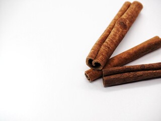 Cinnamon sticks isolated on white background, Cinammon roll