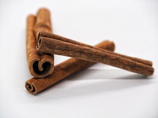 Cinnamon sticks isolated on white background, Cinammon roll