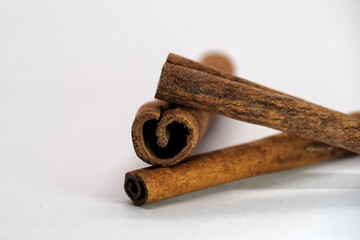 Cinnamon sticks isolated on white background, Cinammon roll