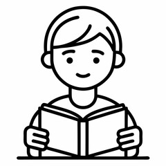 little girl reading book