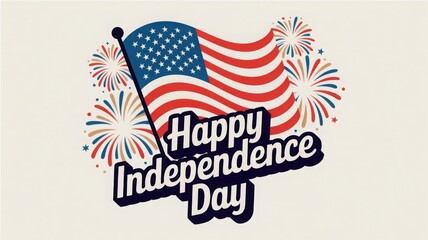 Handwritten Brush Lettering of “4th of July” on White Background – Happy Independence Day Message
