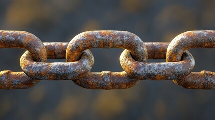 Rusty chain links close-up