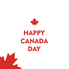Canada Day Background. July 1 National Holiday Greeting Card with Maple Leaf Vector Illustration.