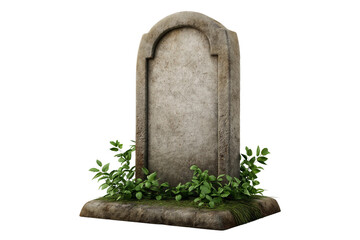 Empty Grave Marker for Memorial Purposes isolated on white background