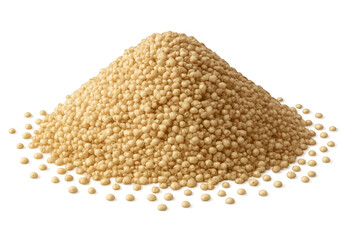 Small pile of puffed amaranth seeds isolated on transparent background, ready for use in various culinary applications