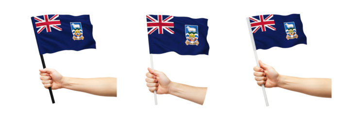 Hand Holding Cayman Islands Flag On Isolated Transparent Background

