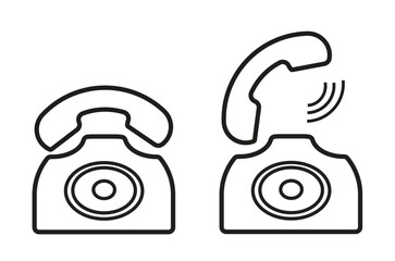vector illustration of a telephone icon set