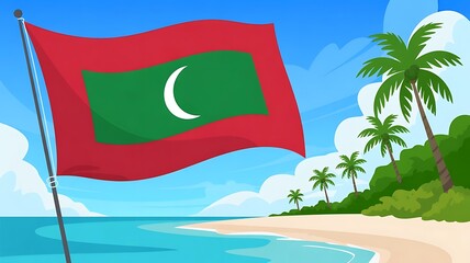 Maldives Independence Day card, July 26, Maldives National Day banner design, poster, flyer, advertisement, created with generative ai	

