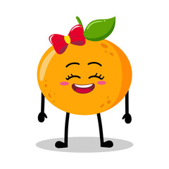 Cute Hand Drawn orange Happy Girl