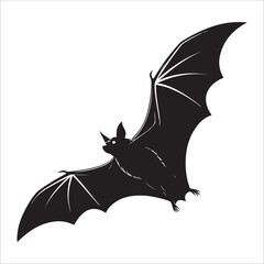 Fototapeta premium bat silhouette vector on white background. Halloween bat icon 