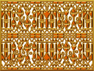 3D Decorative Golden Wall-Art Design, Beautiful attractive Wallpaper Background
