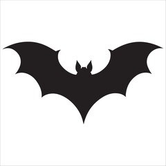 bat silhouette vector on white background. Halloween bat icon 