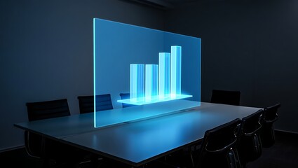 Holographic Business Graph in Conference Room Projected bar