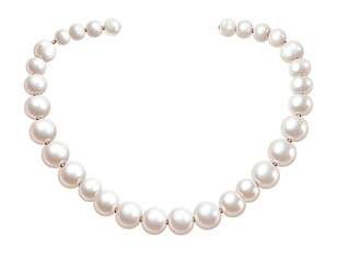 Obraz premium Realistic pearl necklace, transparent background