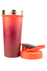 Obraz premium Red water bottle on white drink