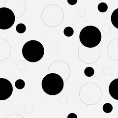 Vector seamless pattern. Bubbles, circles, black and white picture