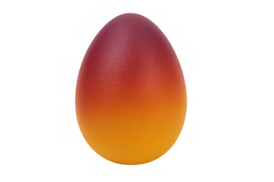 Vibrant gradient easter egg standing on transparent background