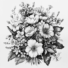 hand drawn flowers