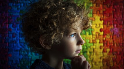 Smiling Child with Curly Hair