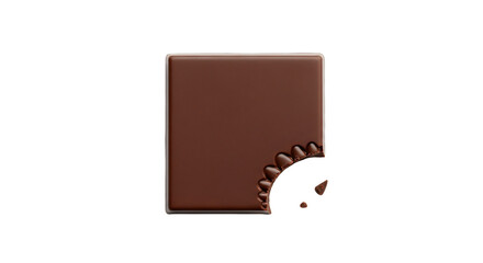 Indulgent chocolate square with a bite taken, ideal for confectionery advertising, bakery promotions, food blogging, sweet snack packaging, or dessert menu design. Perfect for Valentine's Day,