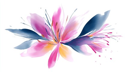 A vibrant watercolor flower blooming with hope and delicate beauty in a digital watercolor art style