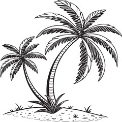 Single tree silhouette vector graphic isolated on transparent background