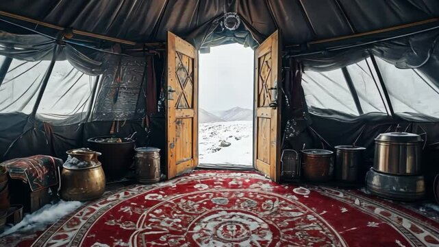 Gers in Winter Wonderland: Mongolian Nomad Home
