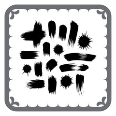 Abstract Ink Brush Strokes Collection