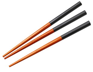 Sushi chopsticks top view, transparent background 