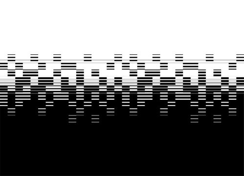 Vector transition from black to white with abstract striped pixels. Digital Vector background. Design element. Information flow. clusters