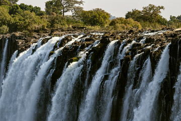 Victoria falls Cascading Over Rocks in Livingstone, Zambia