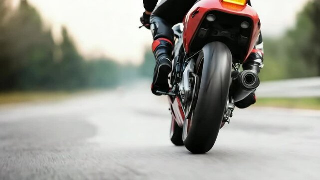 Highspeed motorcycle ride on open road capturing dynamic motion and adrenaline rush