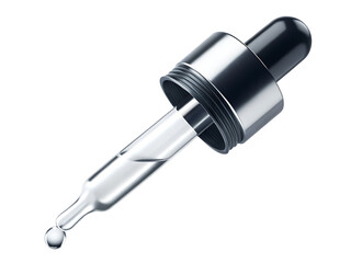 Glass dropper bottle with liquid isolated on a white background png