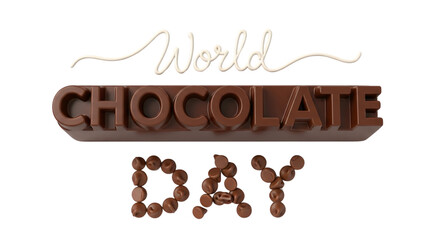 Celebrate World Chocolate Day with this enticing chocolate bar and candy lettering, perfect for confectionery promotions, social media posts, dessert menus, or event invitations.