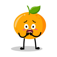 Cute Hand Drawn scared orange