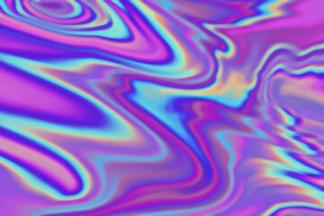 Abstract neon pastel holographic gradient background. Iridescent rainbow fluid texture. Vaporwave style color.