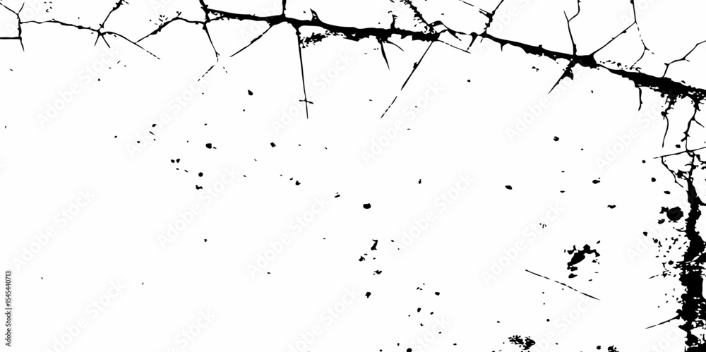 Aufkleber white surface with black cracks creating a textured abstract pattern design element.