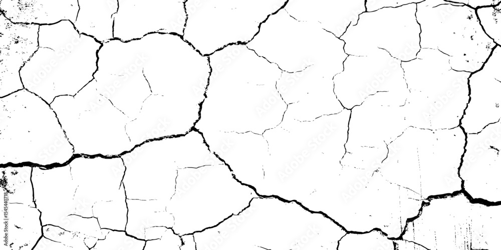 Aufkleber white surface with black cracks creating a textured abstract pattern design element.
