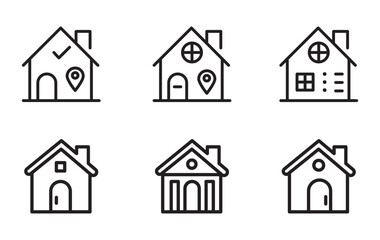 Fototapeta premium House icon set vector. Home sign and symbol
