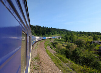 view from a train carriage of a beautiful mountain landscape