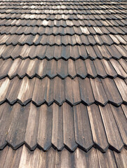 Old traditional wooden shingle roof